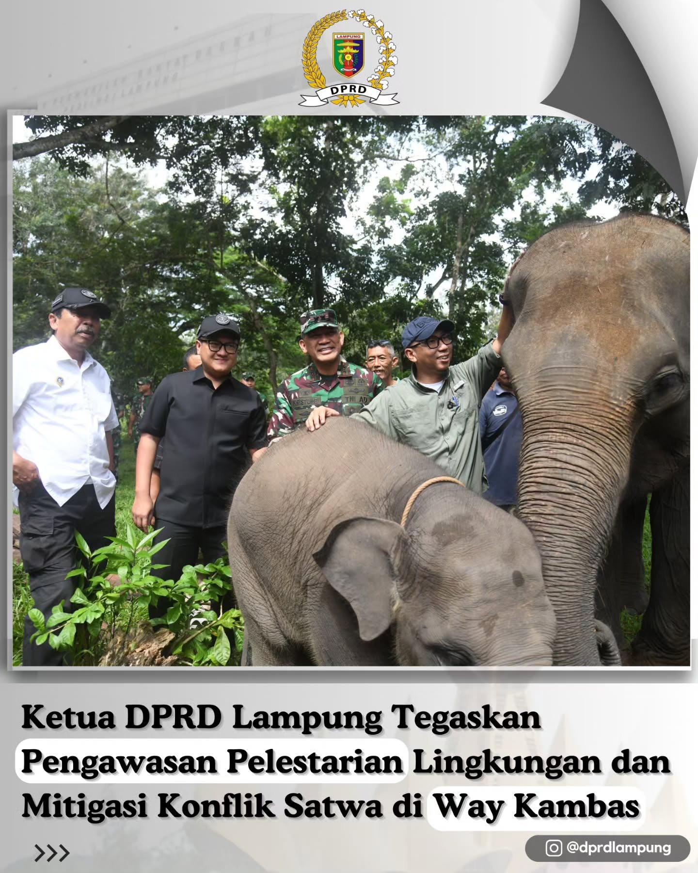 DPRD Lampung Dukung Pengawas dan Pelestarian Kawasan Gajah Di Lampung